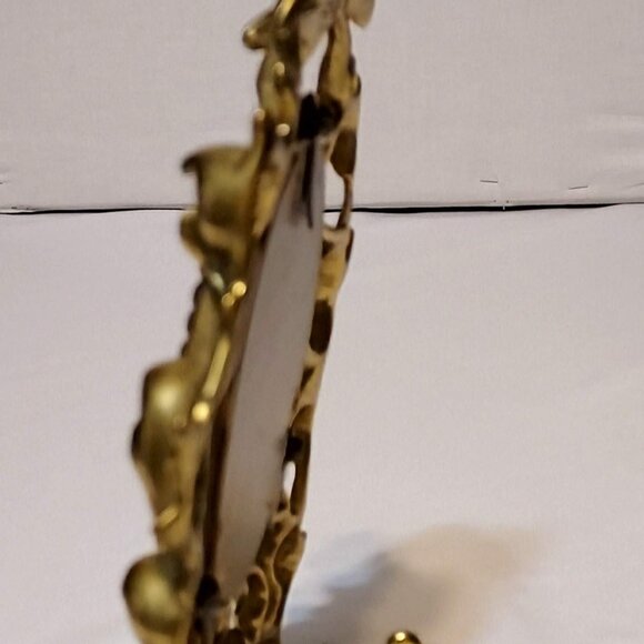 Vintage Victorian Style Gold Cast Iron Easel Picture Frame 71/2" 51/2" Glass - Picture 9 of 11